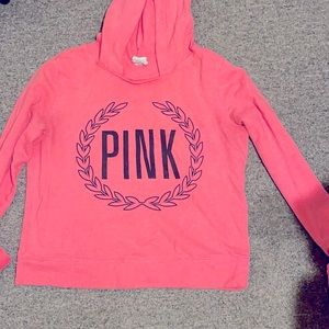 Pink Victoria secrets pink colored pull over hoodie.